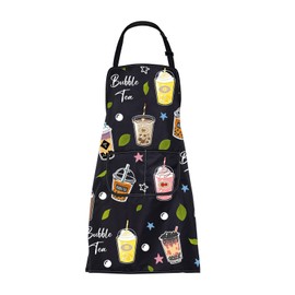 FUSTMW Bubble Tea Apron Bubble Tea Lover Gifts Boba Tea Gifts Bubble Tea Kitchen Cooking Chef Bbq Grill Aprons with Pocket, Bubble Tea Apron, One Size