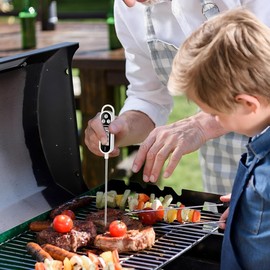 Digital Meat Thermometer, Instant Read Food Thermometer with Backlight LCD Screen, Digital Kitchen Thermometer Cooking food, Accurate Thermometer with long Probe, ℉/℃ Button for Meat, Grill, BBQ