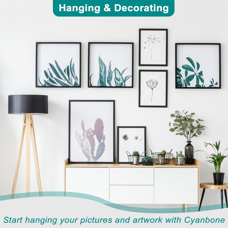 Cyanbone D Ring Picture Hangers with Screws, Small D Hooks