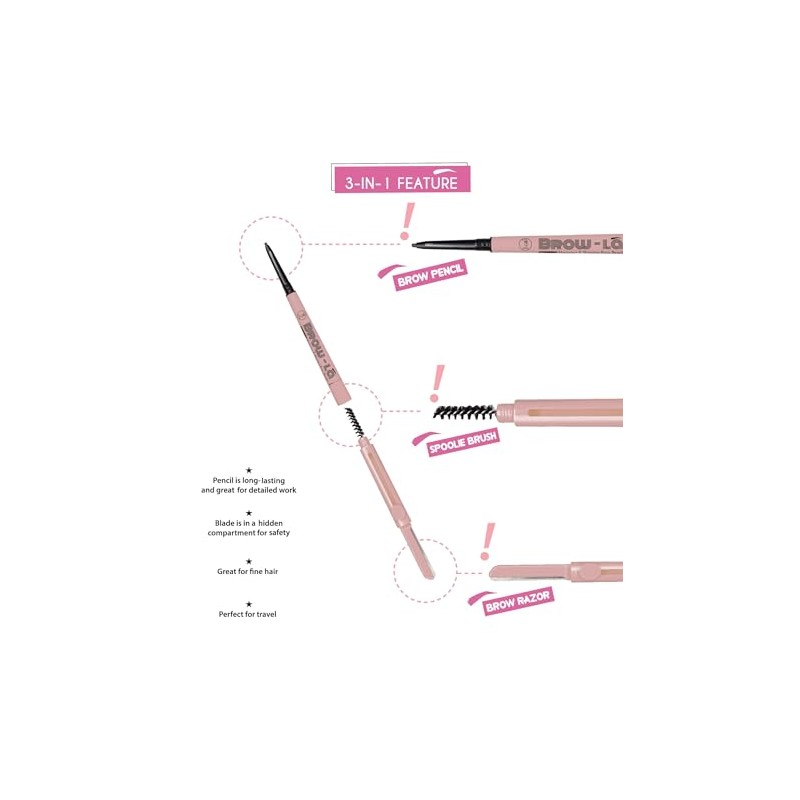 3 in 1 Mapping and Shaping Brow Pencil, Rich Brown,