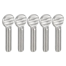 uxcell 1/4-20 x 1 Thumb Screws, 20pcs 304 Stainless Steel Fully Thread Galvanized Finger Tight Racket Screw