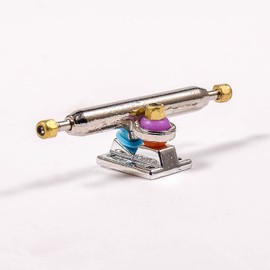 RACOFSB Fingerboard Trucks with Upgraded Urethane Bushings and Pivot Cup,34mm 32mm Width,Normal Kingpin (Silver, 34mm)