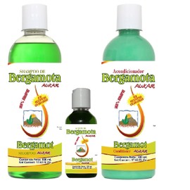 Bergamot Shampoo/Conditioner & Bergamota Oil 100% Natural Hair Regrowth & No More Dryness Volume, Thickness & Brightness