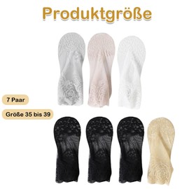 ClcIosis 7 Paar Socken Mit Rüschen Damen, Feinsöckchen Damen Nylon Socken Damen Feinstrumpfsöckchen(Weiß/Grau/Rosa/Schwarz/Hautfarbe)