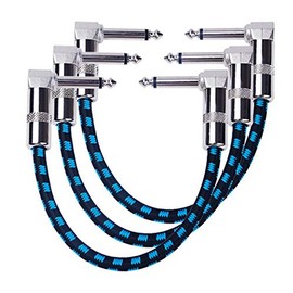 Paquete de 3 cables de conexión de guitarra de 6 pulgadas, chaqueta