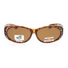 Womens Fit Over Glasses Polarized Sunglasses Oval Rhinestone Frame Tort,
