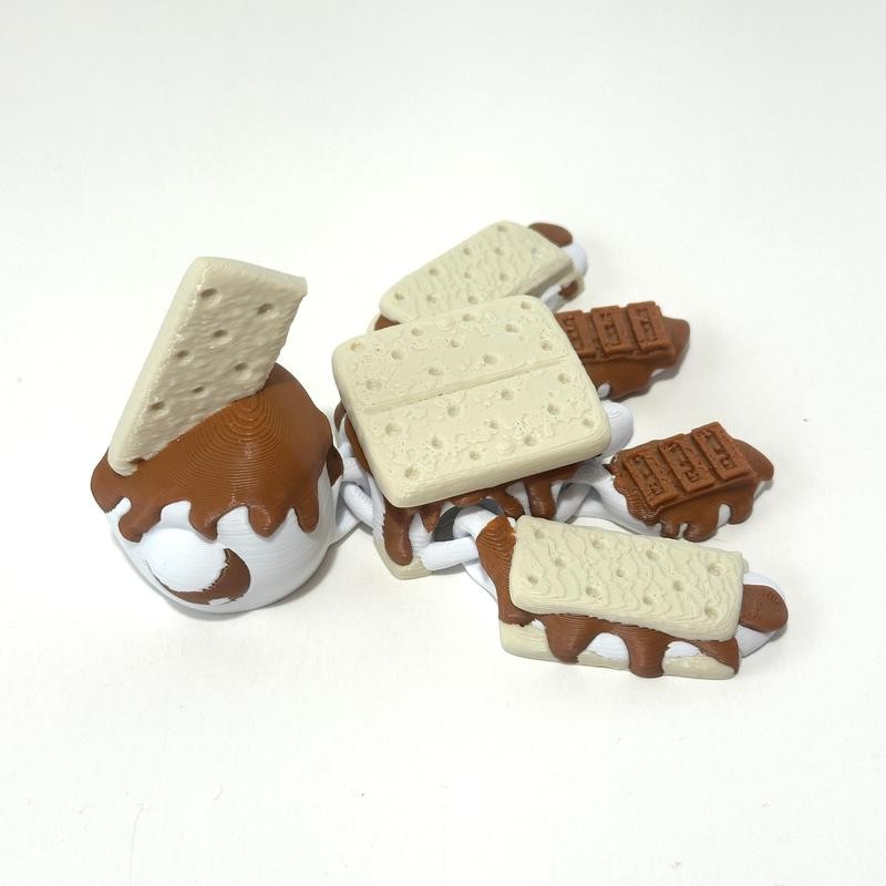 S'mores Turtle - 3D Printed Articulating Figure Decor Plastic -