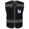 TCCFCCT Mesh Safety Vest 9 Pockets High Visibility Reflective Safety