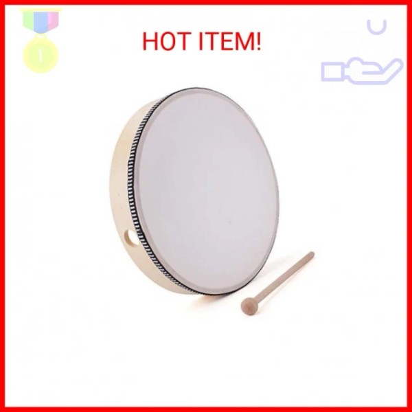 Foraineam 10 Inch Hand Drum Music Percussion Wood Frame Drum