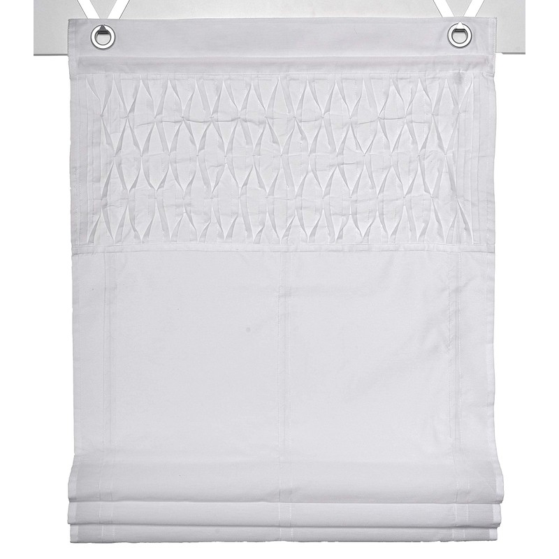 Kutti Roman Blind with Eyelets Tuck White 45 x 140