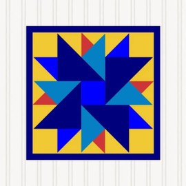 BARN QUILT Block Outdoor Square BQ012-04 | 6 SIZES | Outside Pattern | Wall Art | Yard Art | Barn Quilt Sign | Farm Quilt Design (23.5" x 23.5" 1 sided)