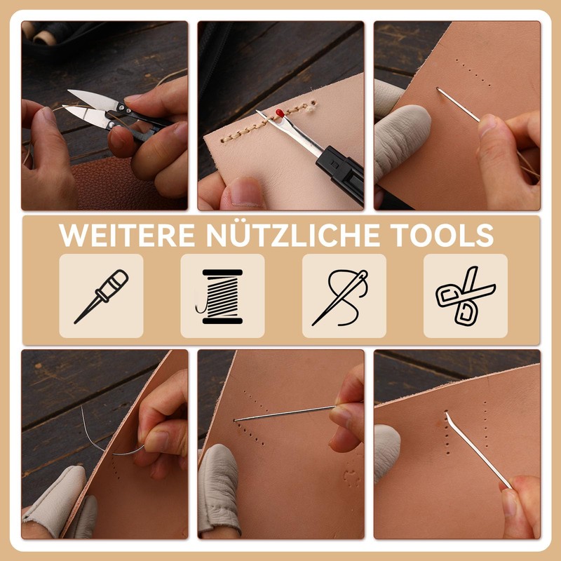 40 Pieces Sewing Awl Set, Portable Awl Tool for Sewing