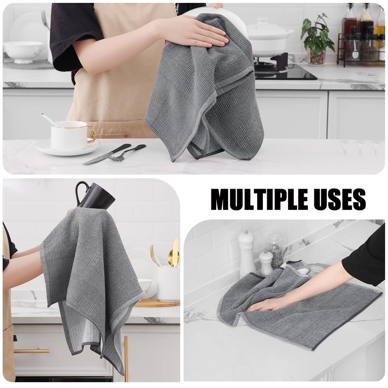 smiry Premium Kitchen Towels(18"x 28", 6 Pack), Large Cotton Dish