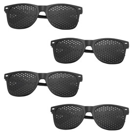 4 Stück Rasterbrille Augentraining,Pinhole Glasses,Lochbrille für Entspannung,Lochbrille für Augentraining Original Rasterbrille,Brille gegen Reisekrankheit,Gitterbrille für Augenentspannung im Alltag