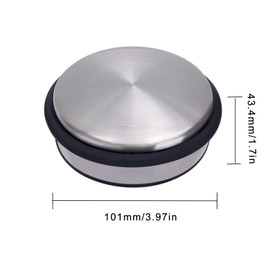 KINJOEK 2 Packs Heavy Duty No Drill Door Stopper, Stainless Steel Door Stop, Surrounded with Protective Rubber Bands Anti-Slip Door Wedge for Office, Home, Garage, Laundry Door