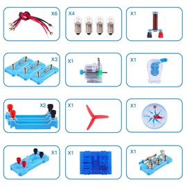 Electronic Circuit Set for Children - Educational Toy with Motor, Bulb & Cables - Electrical Engineering Experiment Box for Physics & Mint Education for Children from 5 Years