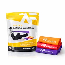 Set de 3 Bandas de Resistencia para Ejercicio, Ligas Elásticas Fitness con Diferentes Niveles de Resistencia, Bandas para Glúteos, Piernas, Yoga, Pila