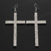 Large Cross Dangle Hook Earrings for Women Exaggerate Rhinestone Long