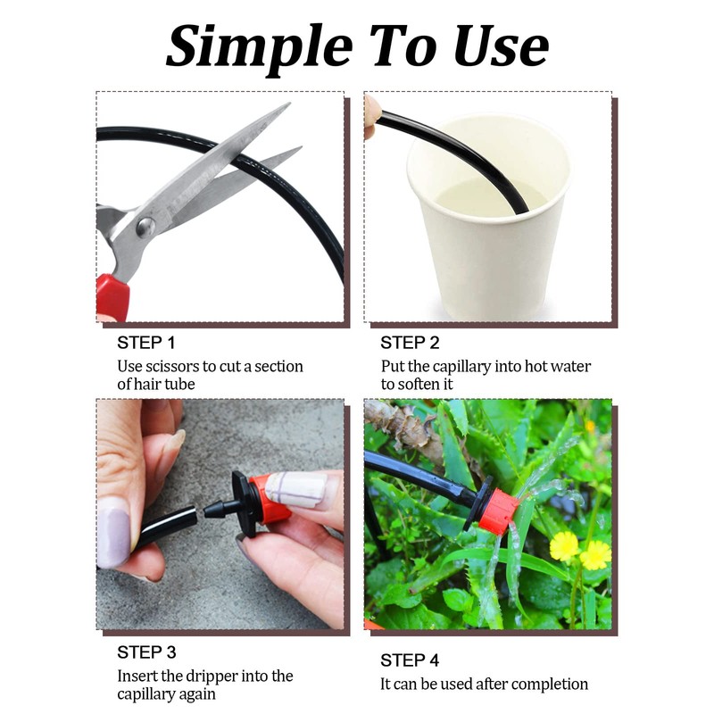 Pack of 400 Irrigation Droppers, EBANKU 1/4 Inch Irrigation Sprinkler