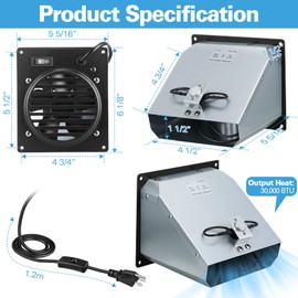 Saillong Vent Blower Fan Kit, Wall Heater Fan Accessory Kit Replacement Compatible with Mr. Heater, Dyna Glo, Comfort Glow, Glo Warm Propane Natural Gas Wall Heating Motor