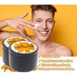 Crema Bálsamo De Caléndula Concentrada Natural 2 Pzs Kit Todo Tipo De Piel Día/noche