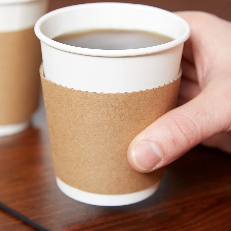 BATGXGO Cup Sleeves Insulated Kraft Paper Drink Sleeves Paper Coffee