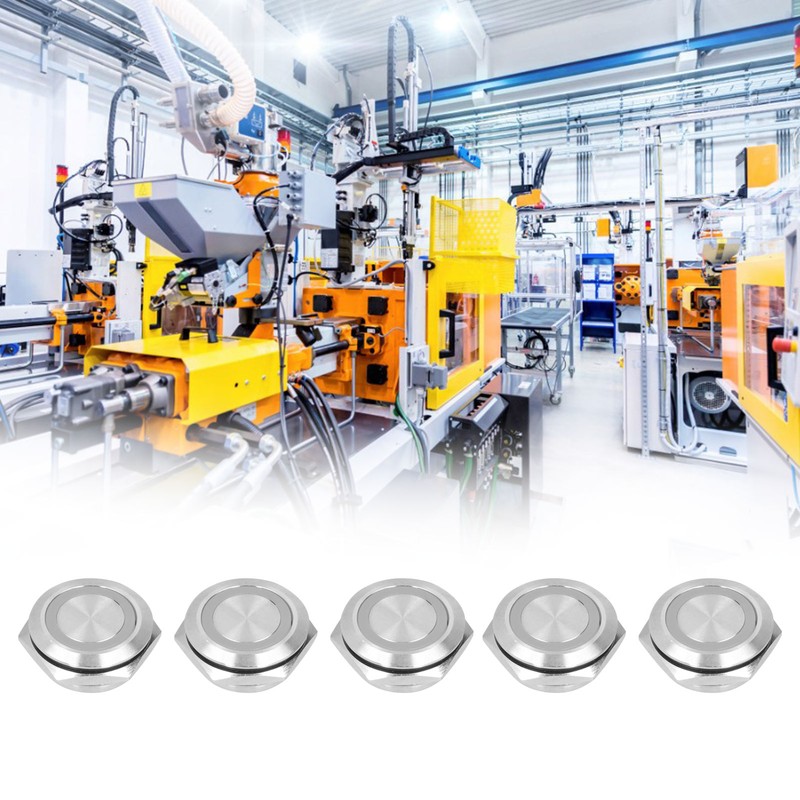 5Pcs Momentary Push Button Switch Metal Auto Reset Ultra Thin