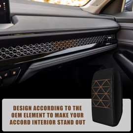 Muslogy for Accord 2024 2023 Center Console Cover Armrest Pad Vegan Leather Extra Soft Armrest Lid Protector Compatible with Honda Accord 2023 LX EX Sport Hybrid EX-L Sport-L Touring (V2 Black)