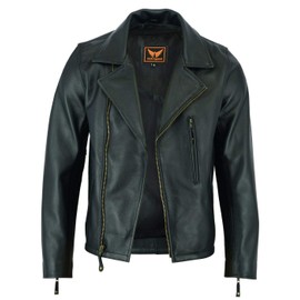 A&H Apparel: Motorcycle Genuine Leather Jacket - Hand-picked Genuine Top-Grain Cowhide Leather Biker Jacket for Men (Black, XXXL)