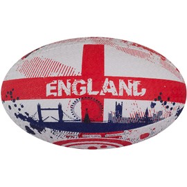 Optimum ENGLAND National Rugby Ball- Iconic Style with Great Flight and Air Retention - Rubber Dimpled Surface for Enhanced Grip - 2-Ply 410g Ball, Size Midi