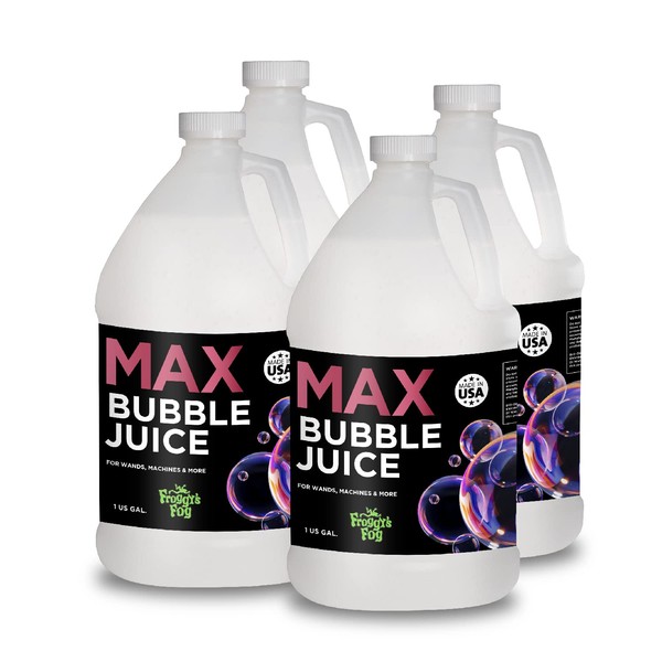 Froggys Fog - 4 Gal - MAX Bubble Juice Fluid - 10x The Bubbles from Standard Machines
