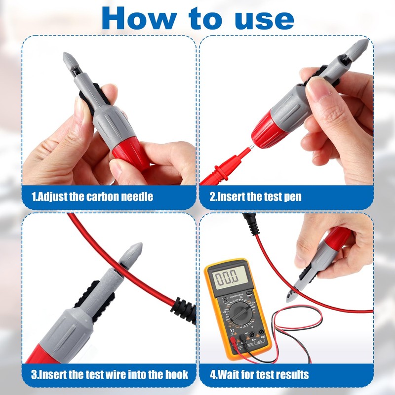 4pcs Wire Piercing Probe Kit, 3.78x0.79in Insulation Piercing Clip Wire