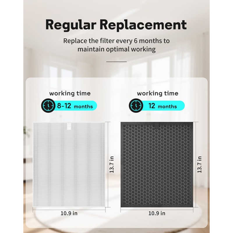 Leemone 5510 5520 Replacement Filter Q Compatible with Winix 5510