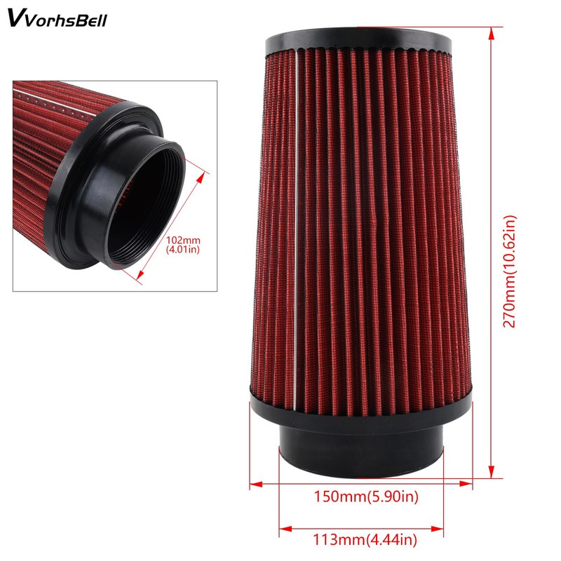 VVORHSBELL 6.0 Powerstroke Cold Air Intake Kit，4″Cold Air Intake Pipe