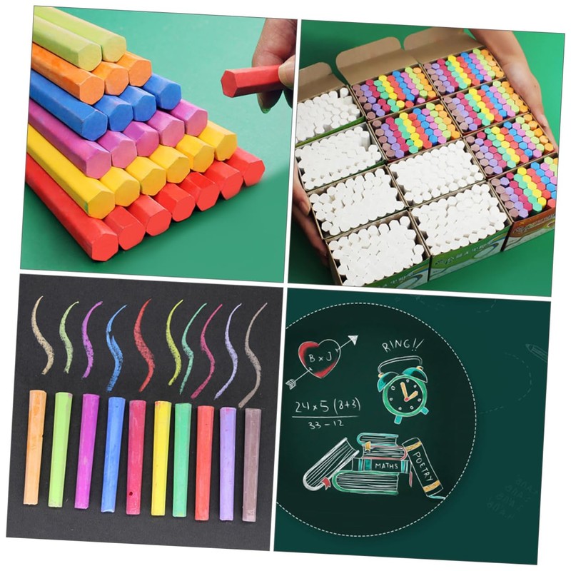COHEALI 3 Pack Hexagonal Dustless Chalks Blackboard Chalks for Non-toxic