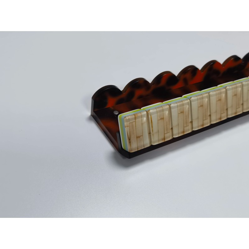 American Mahjong Acrylic Rack with Wavy Slots Clear Durable Tile