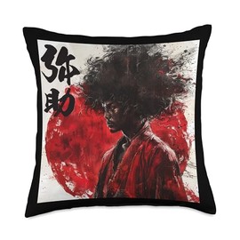 YASUKE Afro Samurai Seven Virtues of Bushido Code Throw Pillow
