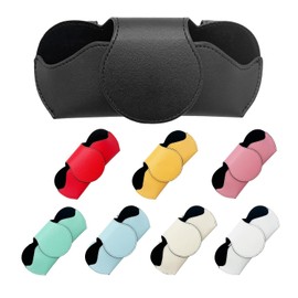 Ohleats Soporte para anteojos de sol para visera de coche, estuche de piel magnético para anteojos de coche, caja protectora de almacenamiento para anteojos de sol para visera de vehículo, accesorios
