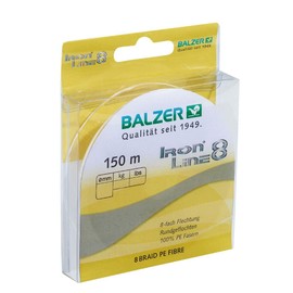 Balzer Iron Line 8-line Braided Fishing Line - Various Colours - Various Cord Sizes, yellow, 0,14 mm