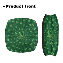 Gomyblomy Happy St. Patrick's Day Rollator Accessories Walker Seat Covers for Seniors Adults Universal Elastic Fabric Rollator Walker Seat and Backrest Covers, Green Leaf Top Hat Print