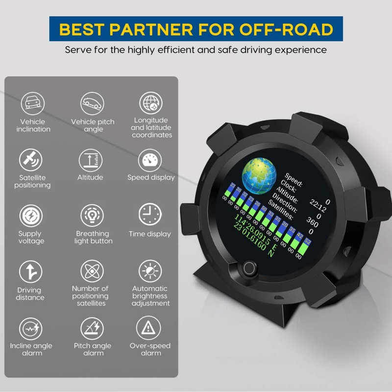 X95 GPS Speedometer MPH Car Inclinometer Level Tilt Gauge Automotive