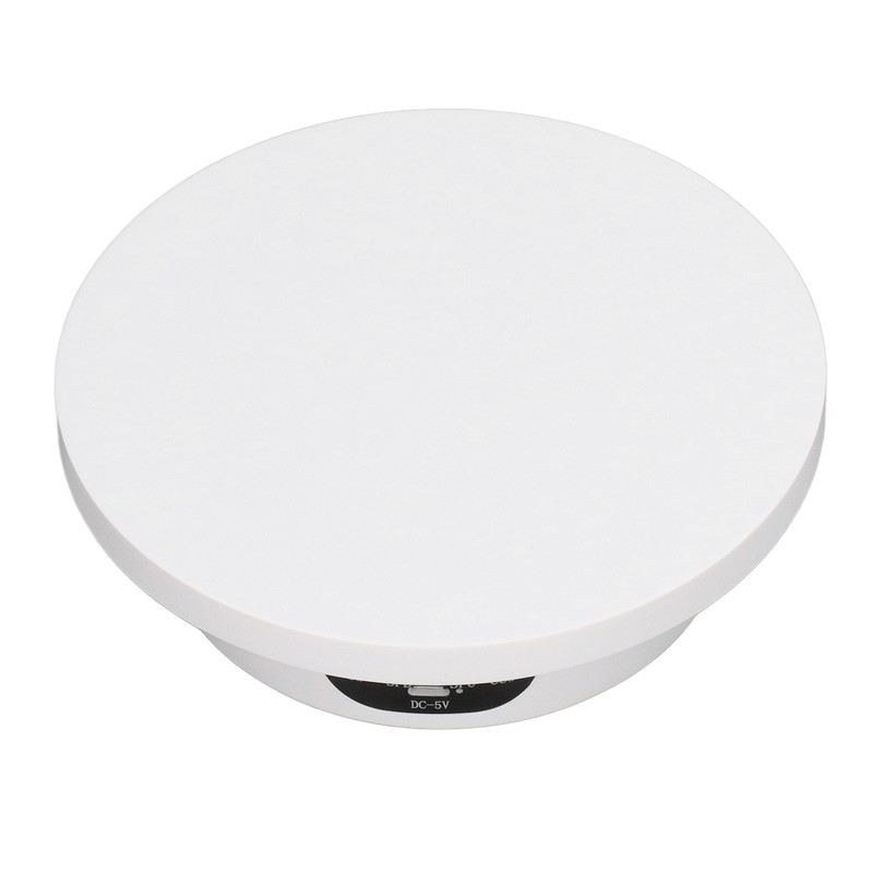 Rotating Display Stand 16cm White Remote Control Low Noise Electric