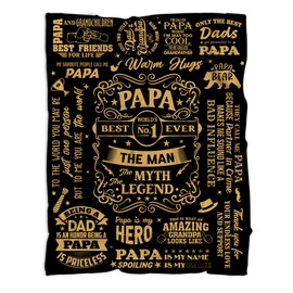MUCHNEE Grandpa Blanket 60x50in, Papa Gifts from Grandkids Grandchildren, Gifts for Grandpa, Throw Blankets for Grandfather, Presents from Granddaughters Grandsons for Father's Day Birthday Christmas