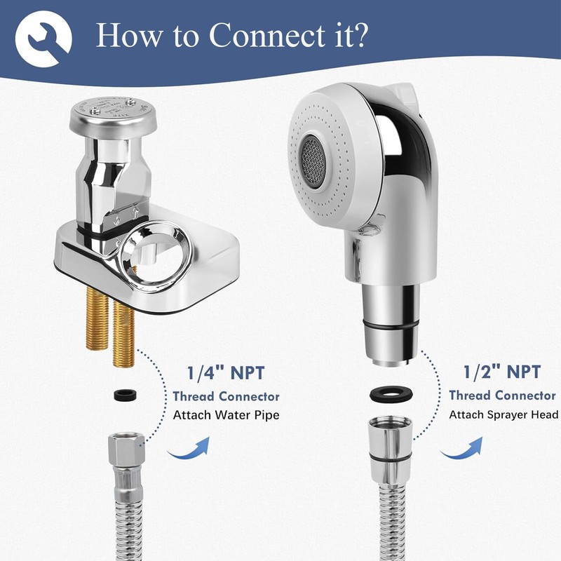 LukLoy Stainless Steel Shampoo Bowl Hose, 1/2" Thread Water Pipe