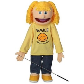 Silly Puppets Christian Girl Puppet, Smile Jesus Loves You Shirt (25")