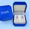 BAMIKI Pearl Drop Dangle Earrings, Freshwater Cultured Pearls 10-12MM, 925