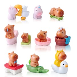 SGZIOO 19 Stück Mini Capybara Figuren, Mini Capibara Harz Figuren, Mini Capybara Feengarten Dekoration, Capybara Miniatur Garten Zubehör, für Feengarten Heimdekoration DIY-Puppenhaus