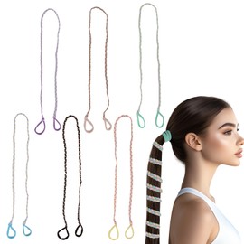 LOGJAM 6 Pack Long Spiral Hair Ties for Women Girls, 38.2" Sport Elastic Braided Hair Ties for Long Hair for Gym Swimming Sports