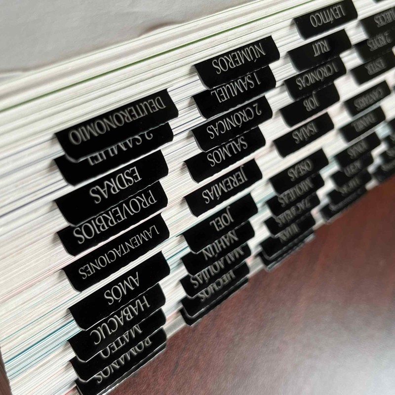 Spanish Laminated Bible Tabs, pestañas para biblia en español, Reposition