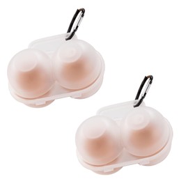 2pcs Egg Holder Container, 2 Girds Plastic Egg Storage Box with D Buckle Leakproof Shockproof Protection, Portable Egg Tray Carriage Dispenser for Camping Picnic Travel Kitchen Refrigerator Outdoor